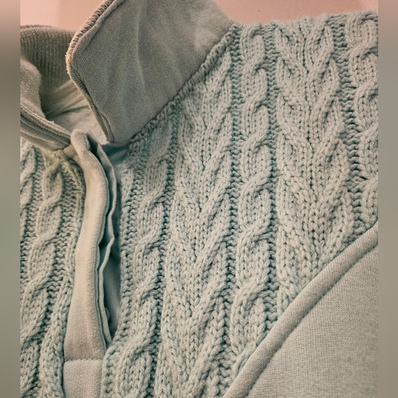 Vintage Lady Footlocker Light Turquoise Half Zip Sweater | Size Medium - Picture 7 of 10